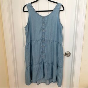 Beach Lunch Lounge Denim Ruffle Dress XL